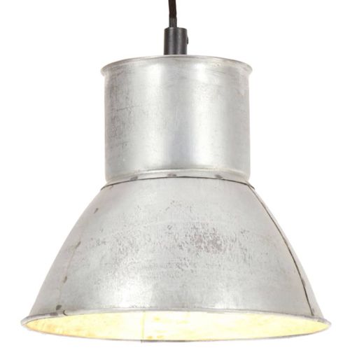 vidaXL Lampa wisząca, 25 W, kolor srebra, okrągła, 17 cm, E27