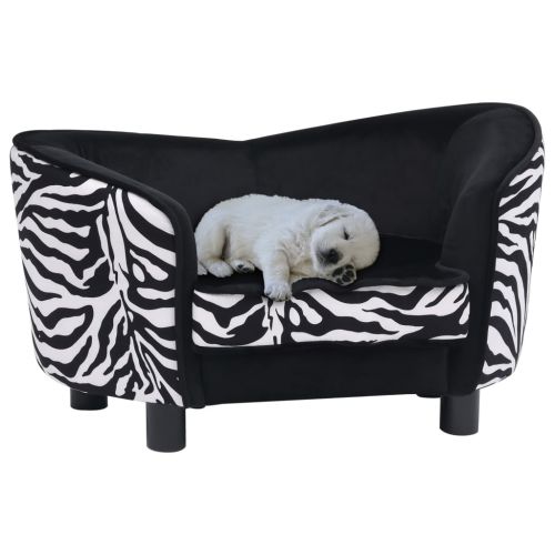 vidaXL Sofa dla psa, czarna, 68x38x38 cm, pluszowa