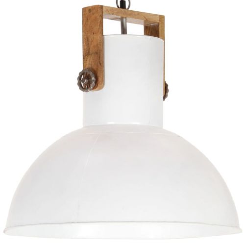 vidaXL Industrialna lampa wisząca, 25 W, biała, okrągła, 52 cm, E27