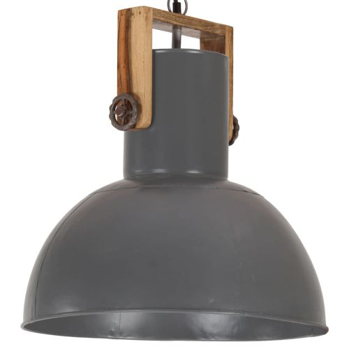 vidaXL Industrialna lampa wisząca, 25 W, szara, okrągła, 42 cm, E27