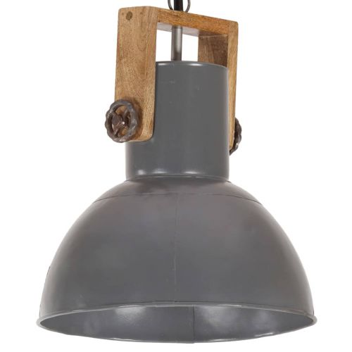 vidaXL Industrialna lampa wisząca, 25 W, szara, okrągła, 32 cm, E27