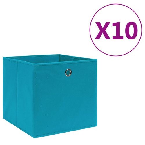 vidaXL Pudełka z włókniny, 10 szt. 28x28x28 cm, błękitne