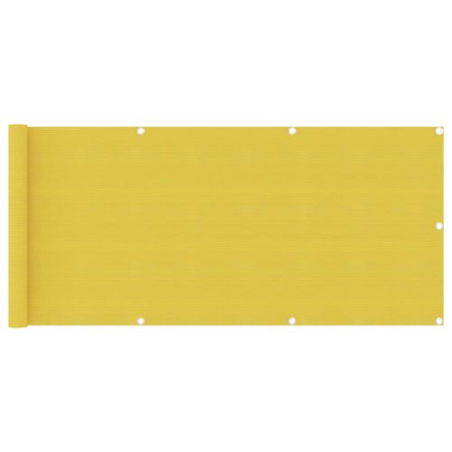 vidaXL Parawan balkonowy, żółty, 75x400 cm, HDPE