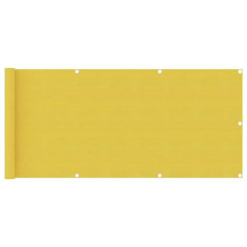 vidaXL Parawan balkonowy, żółty, 75x500 cm, HDPE