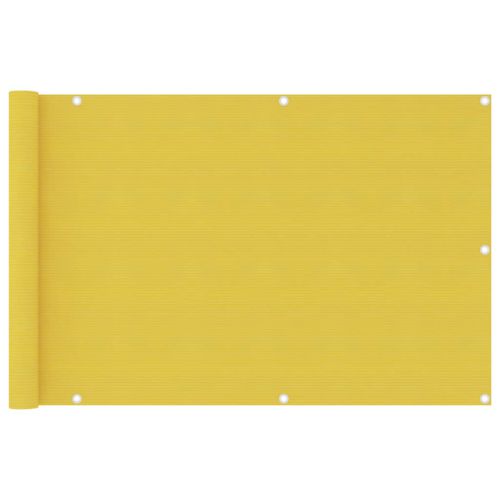 vidaXL Parawan balkonowy, żółty, 90x400 cm, HDPE