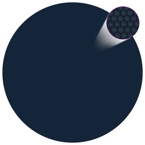 vidaXL Pływająca folia solarna z PE na basen, 381 cm, czarno-niebieska