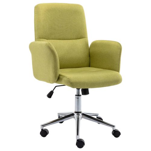 vidaXL Krzesło biurowe, tapicerowane tkaniną, zielone