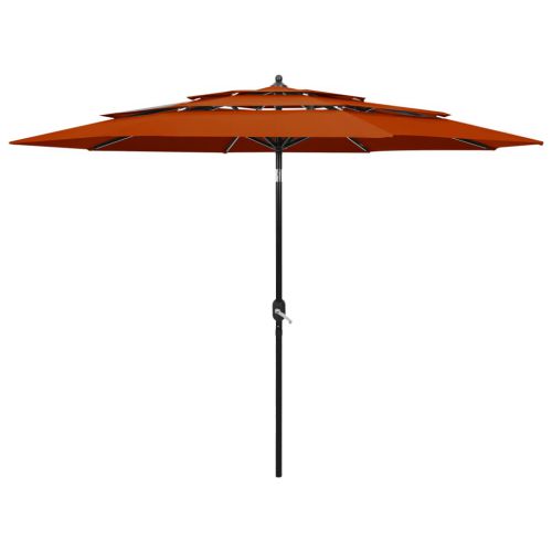 vidaXL 3-poziomowy parasol na aluminiowym słupku, terakotowy, 3 m