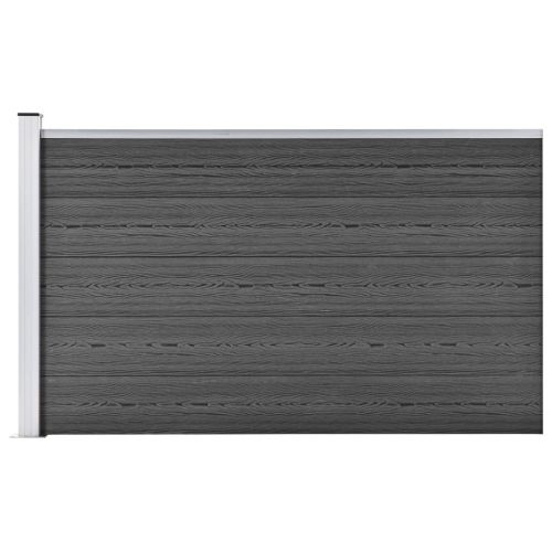 vidaXL Panel ogrodzeniowy, WPC, 175x105 cm, czarny