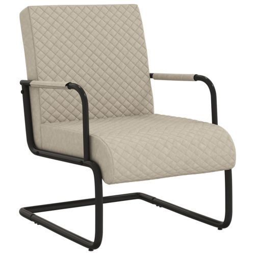 vidaXL Krzesło wspornikowe, jasnoszare, obite sztuczną skórą