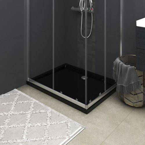 vidaXL Brodzik prysznicowy, prostokątny, czarny, ABS, 80x100 cm