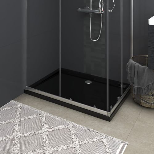 vidaXL Prostokątny brodzik prysznicowy, ABS, czarny, 70x100 cm