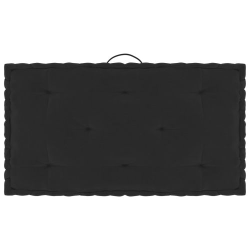vidaXL Poduszka na podłogę lub palety, czarna, 73x40x7 cm, bawełna