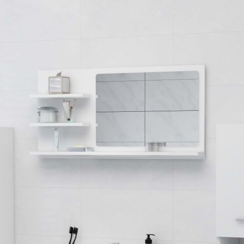 vidaXL Lustro łazienkowe, białe, 90x10,5x45 cm, płyta wiórowa