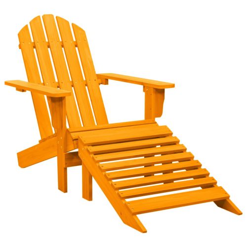vidaXL Krzesło ogrodowe Adirondack z podnóżkiem, jodłowe, pomarańczowe