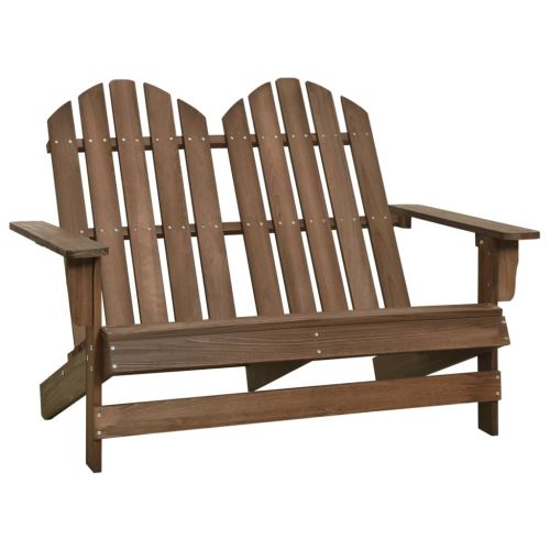vidaXL 2-osobowe krzesło ogrodowe Adirondack, jodłowe, brązowe