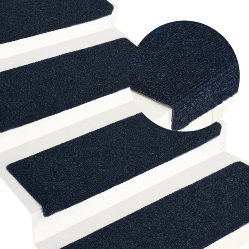 vidaXL Nakładki na schody, 15 szt., igłowane, 65x25 cm, niebieskie