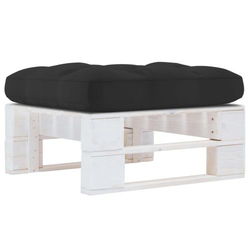 vidaXL Ogrodowy stołek z palet, impregnowane na biało drewno sosnowe