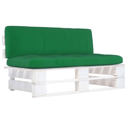 vidaXL Ogrodowa sofa środkowa z palet, biała, drewno sosnowe