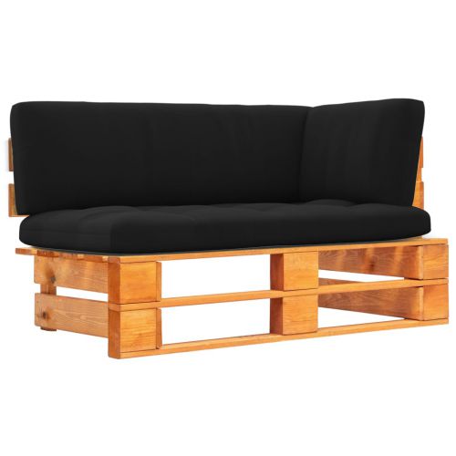 vidaXL Ogrodowa sofa narożna z palet, miodowy brąz, drewno sosnowe