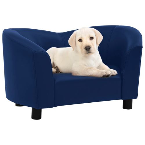 vidaXL Sofa dla psa, niebieska, 67x41x39 cm, sztuczna skóra
