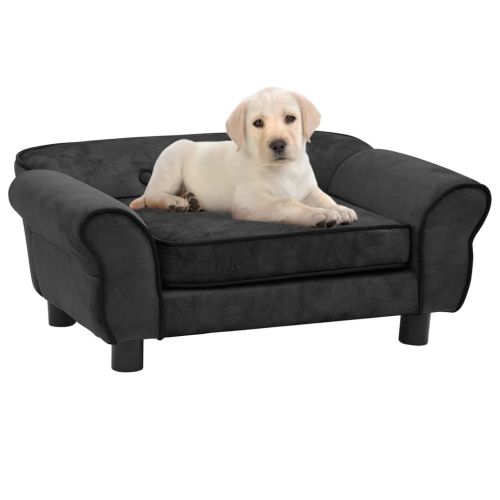 vidaXL Sofa dla psa, ciemnoszara, 72x45x30 cm, pluszowa