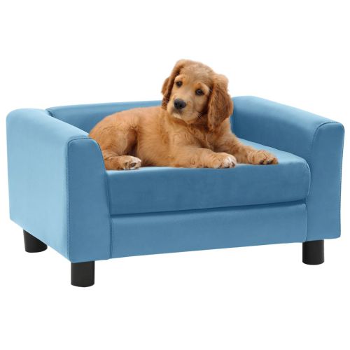 vidaXL Sofa dla psa, turkusowa, 60x43x30 cm, plusz i sztuczna skóra