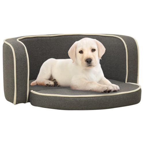 vidaXL Rozkładana sofa dla psa, szara, 76x71x30 cm, lniana