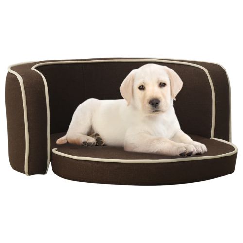 vidaXL Rozkładana sofa dla psa, brązowa, 76x71x30 cm, lniana