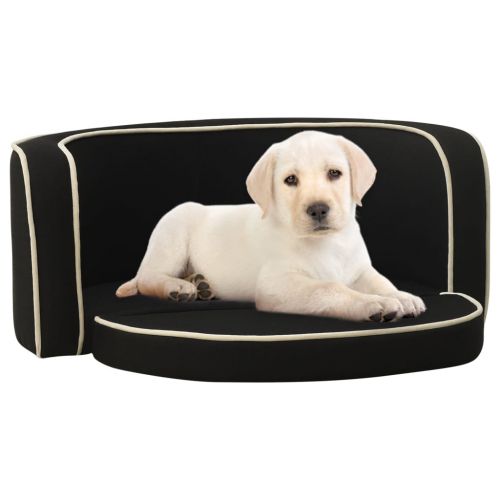 vidaXL Rozkładana sofa dla psa, czarna, 76x71x30 cm, lniana