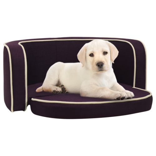 vidaXL Rozkładana sofa dla psa, bordowa, 76x71x30 cm, lniana