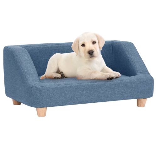 vidaXL Sofa dla psa, niebieska, 95x63x39 cm, lniana