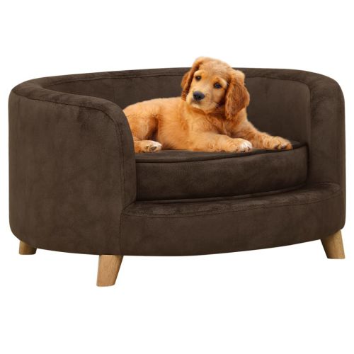 vidaXL Sofa dla psa, brązowa, 69x69x36 cm, pluszowa