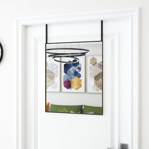 vidaXL Lustro na drzwi, czarne, 50x60 cm, szkło i aluminium