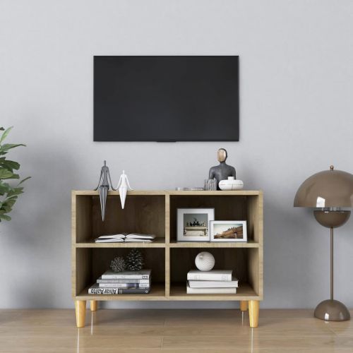 vidaXL Szafka TV z drewnianymi nóżkami, dąb sonoma, 69,5x30x50 cm