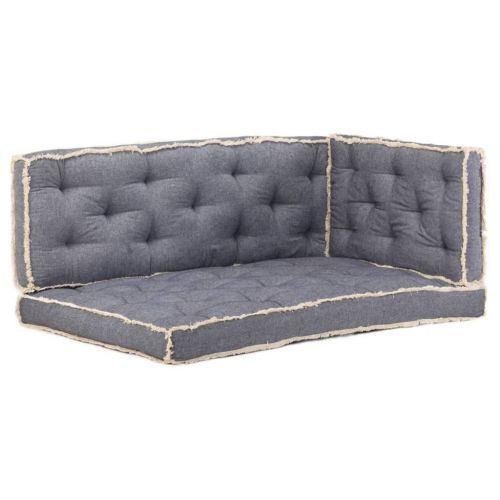 vidaXL Zestaw 3 poduszek na sofę z palet, niebieski
