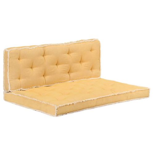 vidaXL Zestaw 2 poduszek na sofę z palet, żółty