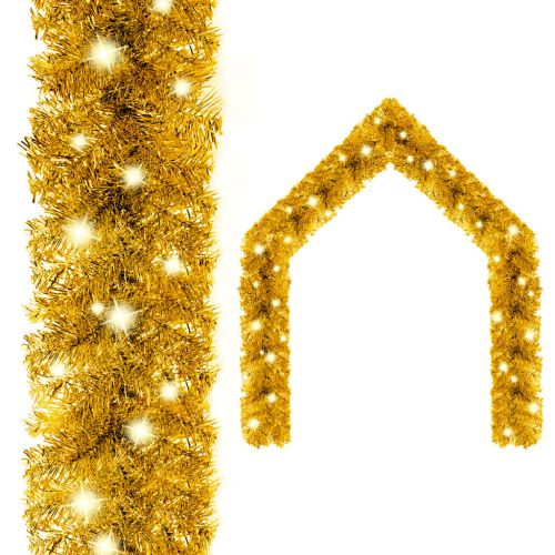 vidaXL Girlanda świąteczna z lampkami LED, 5 m, złota