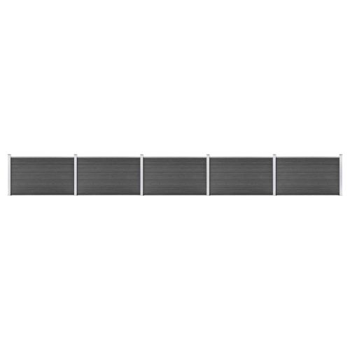 vidaXL Zestaw ogrodzeniowy z WPC, 872 x 105 cm, czarny