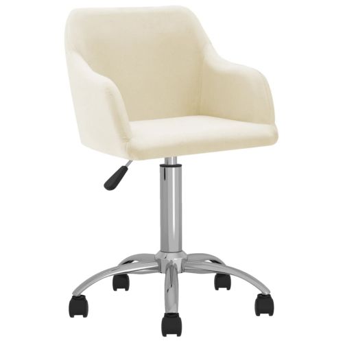 vidaXL Obrotowe krzesło biurowe, kremowe, obite tkaniną