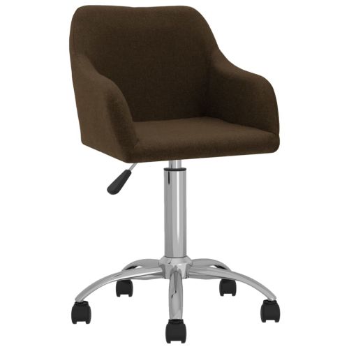 vidaXL Obrotowe krzesło biurowe, ciemnobrązowe, obite tkaniną