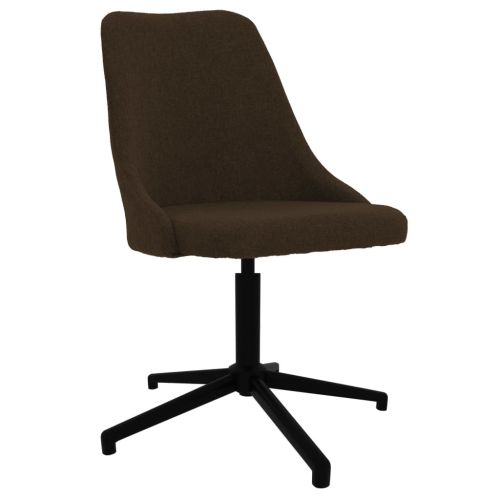 vidaXL Obrotowe krzesło stołowe, ciemnobrązowe, obite tkaniną