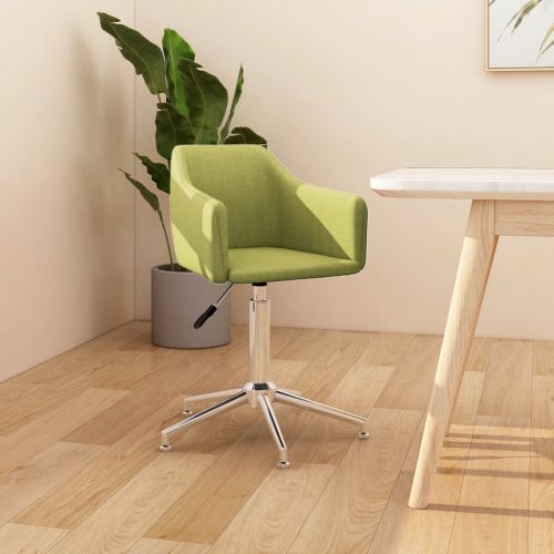 vidaXL Obrotowe krzesło stołowe, zielone, obite tkaniną