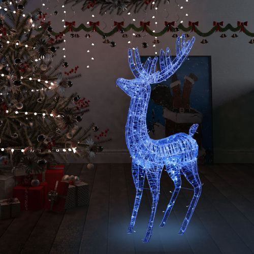 vidaXL Świąteczny renifer, akryl, 250 LED, 180 cm, niebieski