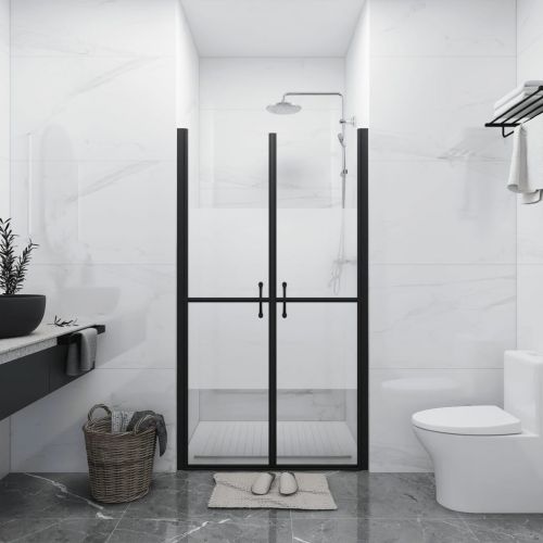 vidaXL Drzwi prysznicowe, szkło częściowo mrożone, ESG, (73-76)x190 cm