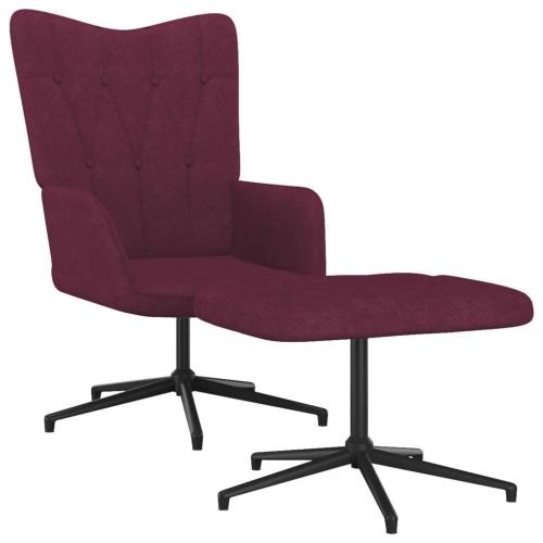 vidaXL Fotel z podnóżkiem, fioletowy, obity tkaniną