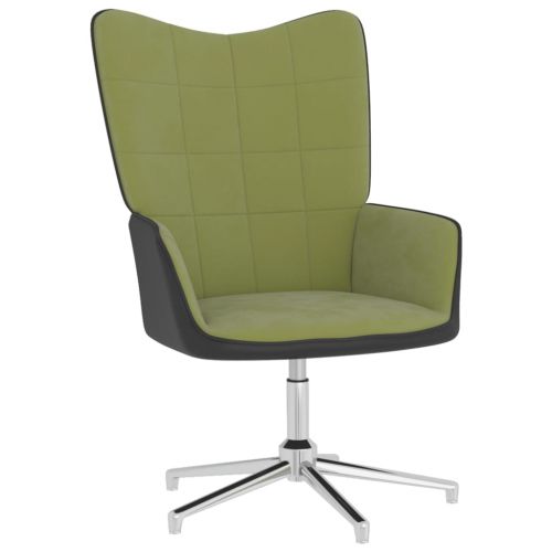 vidaXL Fotel jasnozielony, aksamit i PVC