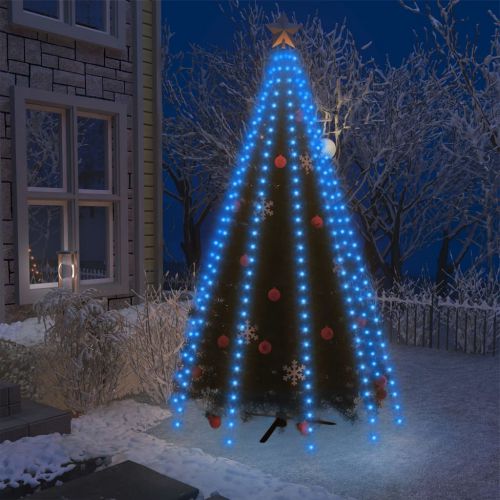 vidaXL Siatka lampek choinkowych, 250 niebieskich LED, 250 cm