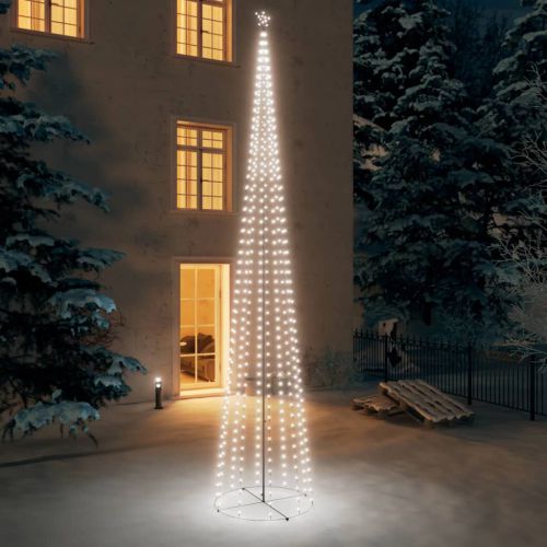 vidaXL Choinka stożkowa, 752 lampki LED, zimne białe, 160x500 cm