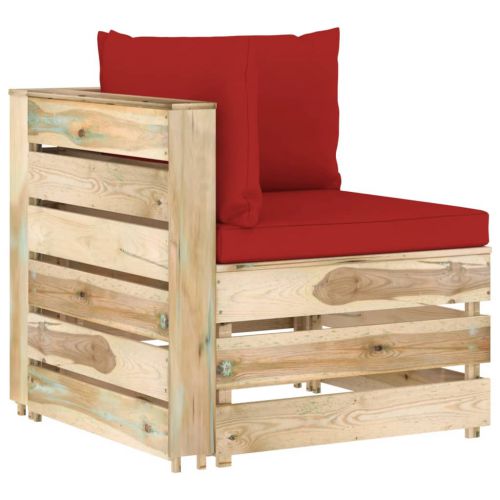 vidaXL Moduł sofy narożnej z poduszkami, impregnowane drewno